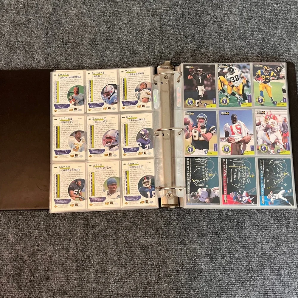 Vintage 90s Football Basketball Card Lot Upper Deck Topps Rookie Binder Mix